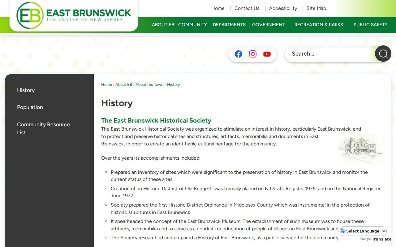 East Brunswick city directory historical township context
